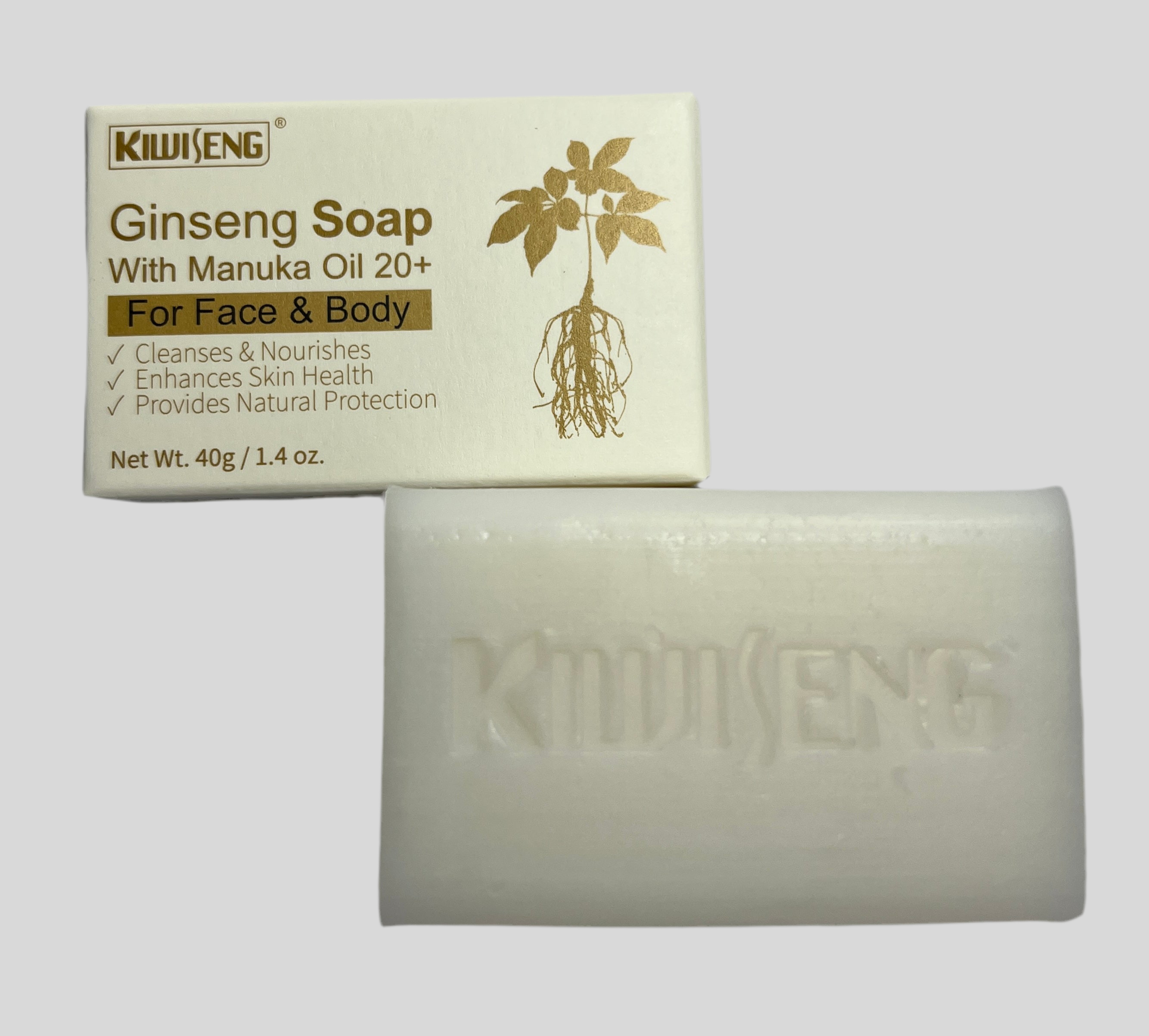 KiwiSeng Ginseng & Manuka Essential Oil Soap | Handmade Natural Antibacterial Soap from New Zealand for Sensitive Skin - KiwiSeng